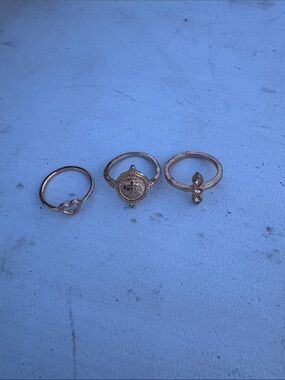 Three-Piece Rose Gold Tone Stacking Ring Set
